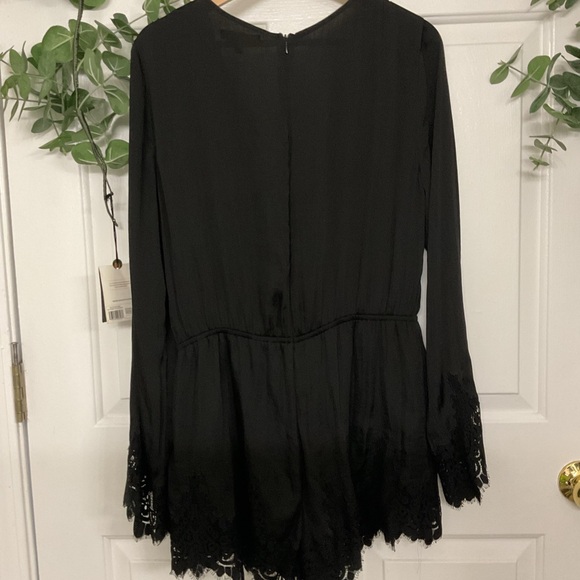 Kendall & Kylie Black Lace Detail Pajama Romper - Picture 5 of 9
